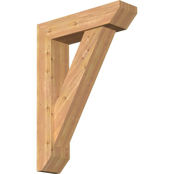 Ekena Millwork Traditional Slat Smooth Bracket w/ Offset Brace, Western Red Cedar, 7 1/2"W x 30"D x 42"H BKT0806X30X42TRA06SWR - main